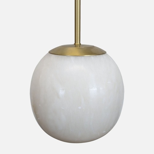 Used CB2 Savina Alabaster and Brass Pendant Light for sale on AptDeco