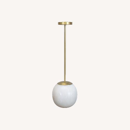 Used CB2 Savina Alabaster and Brass Pendant Light for sale on AptDeco