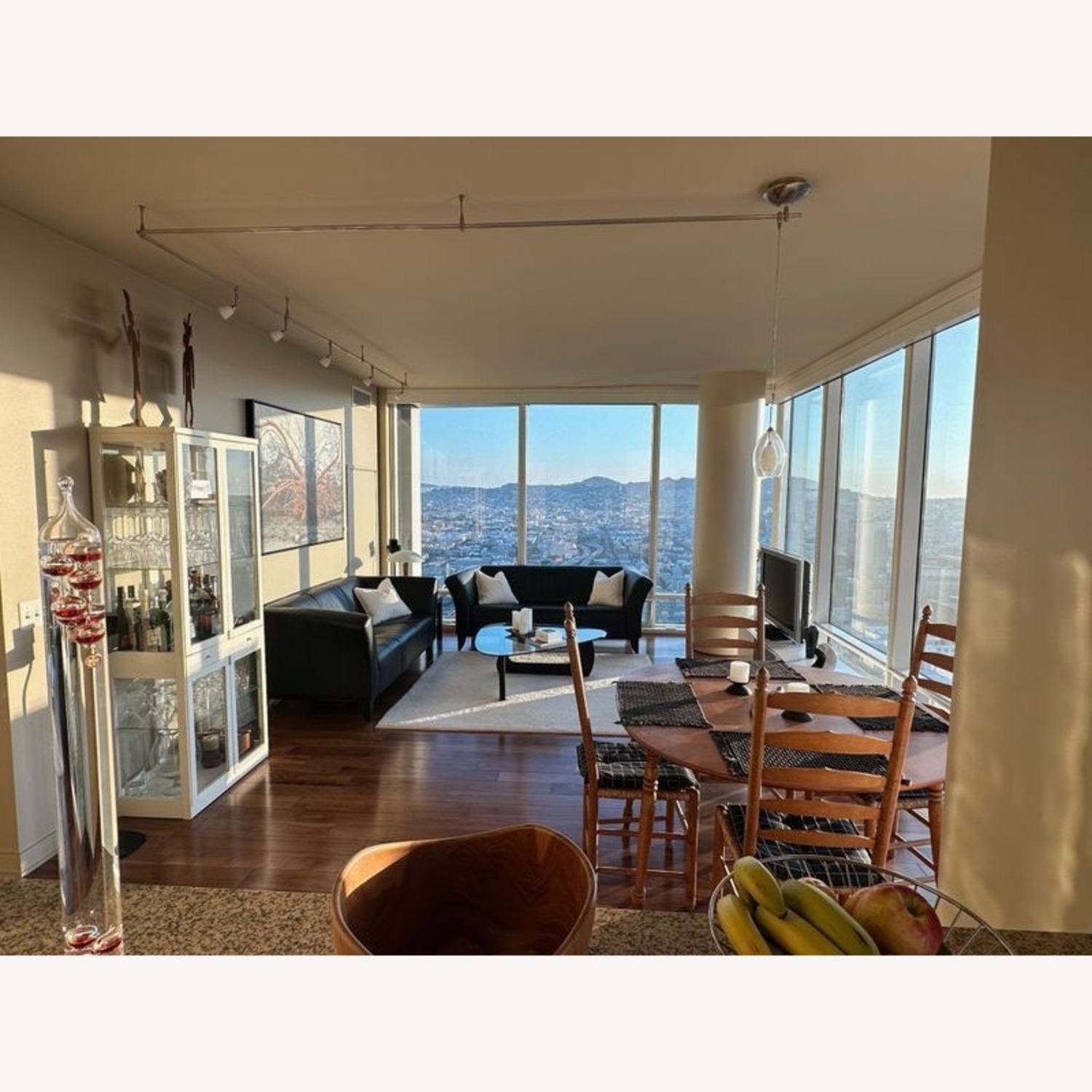 IKEA 3-Seat Black Leather Modern Sofa - image-6