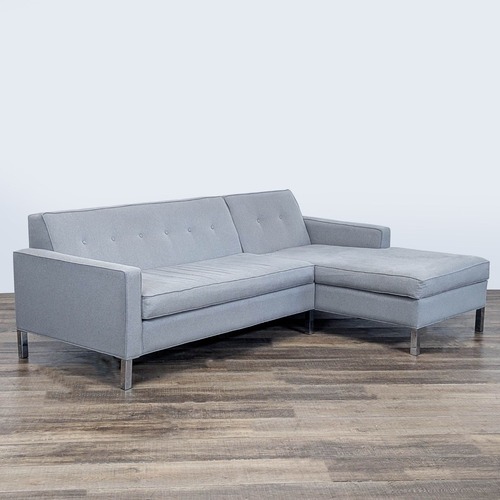 Used Modern Gray L-Shaped Sectional Sofa with Chaise	 for sale on AptDeco