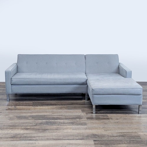 Used Modern Gray L-Shaped Sectional Sofa with Chaise	 for sale on AptDeco