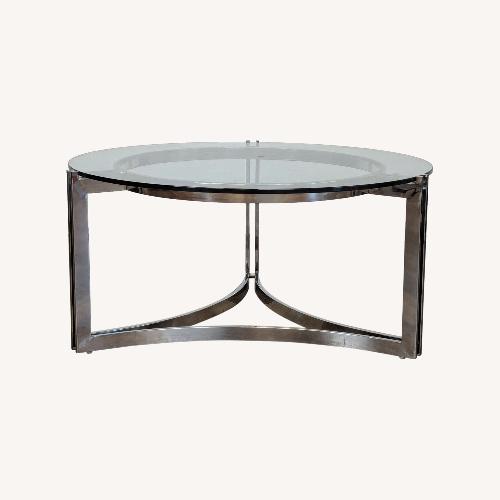 Used Glass Top Mid-Century Modern Style Coffee Table	 for sale on AptDeco