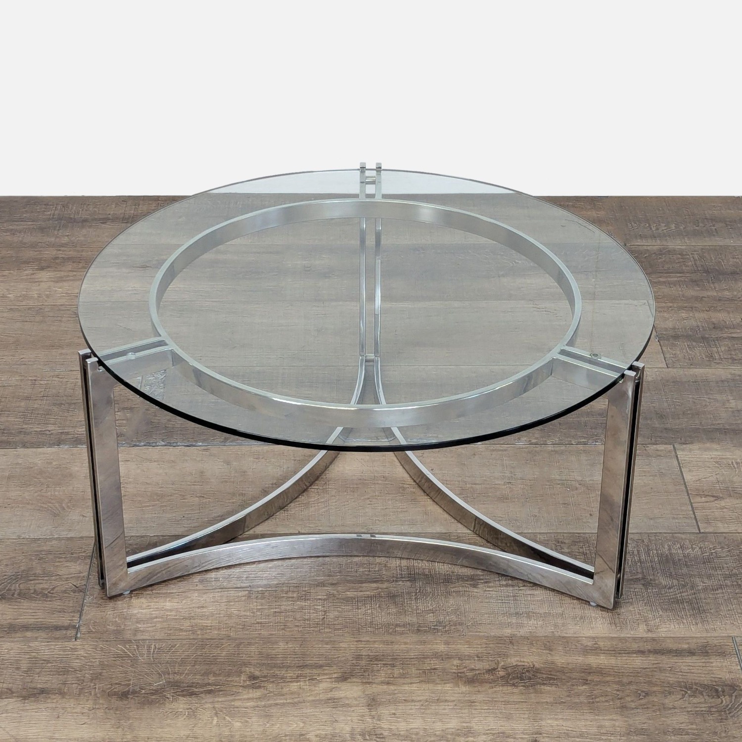 Glass Top Mid-Century Modern Style Coffee Table	 - image-1