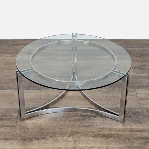 Used Glass Top Mid-Century Modern Style Coffee Table	 for sale on AptDeco