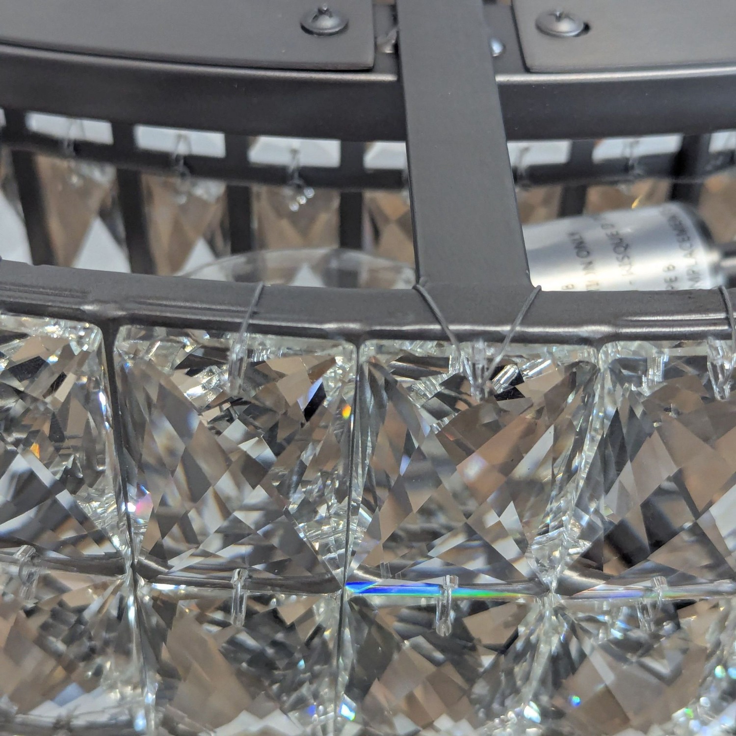 Modern Eclectic Ring Iron Crystal Chandelier	 - image-2