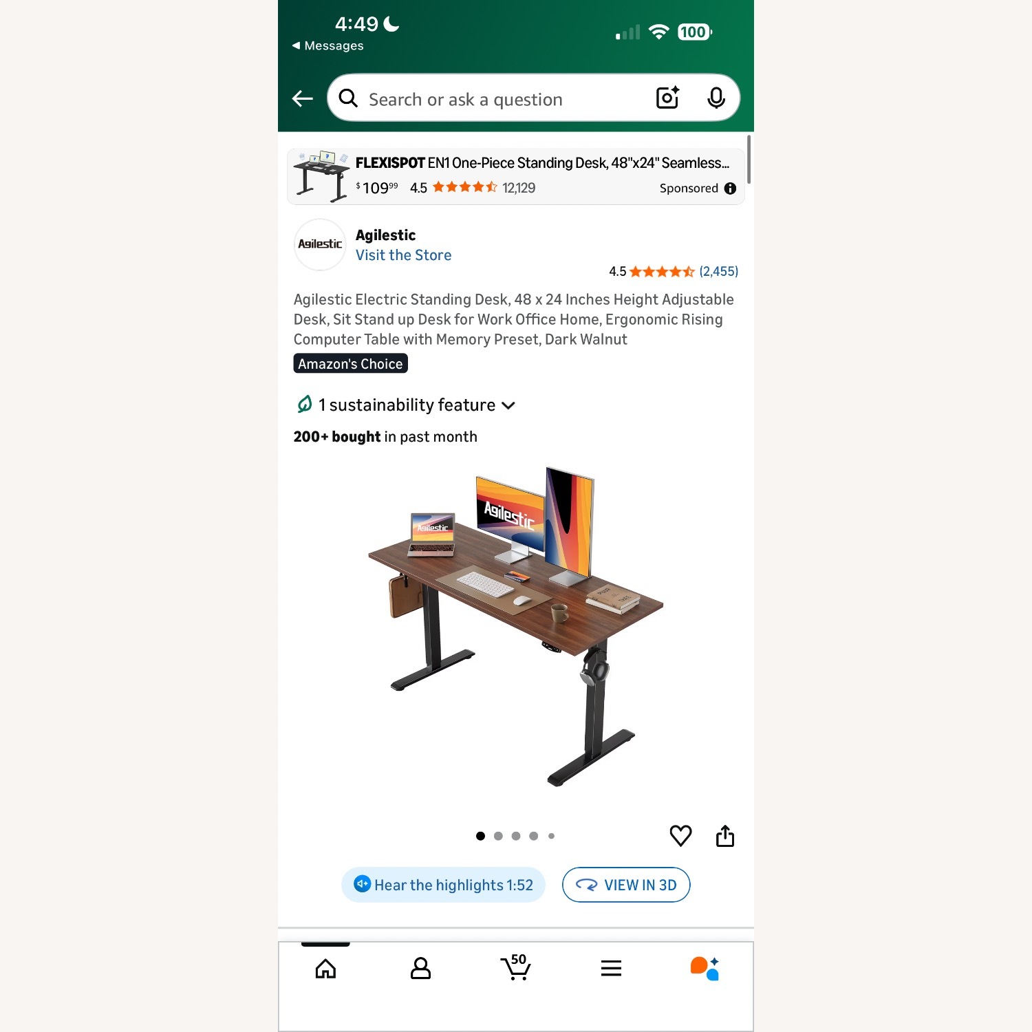 Agilestic Dark Brown Desk - image-2