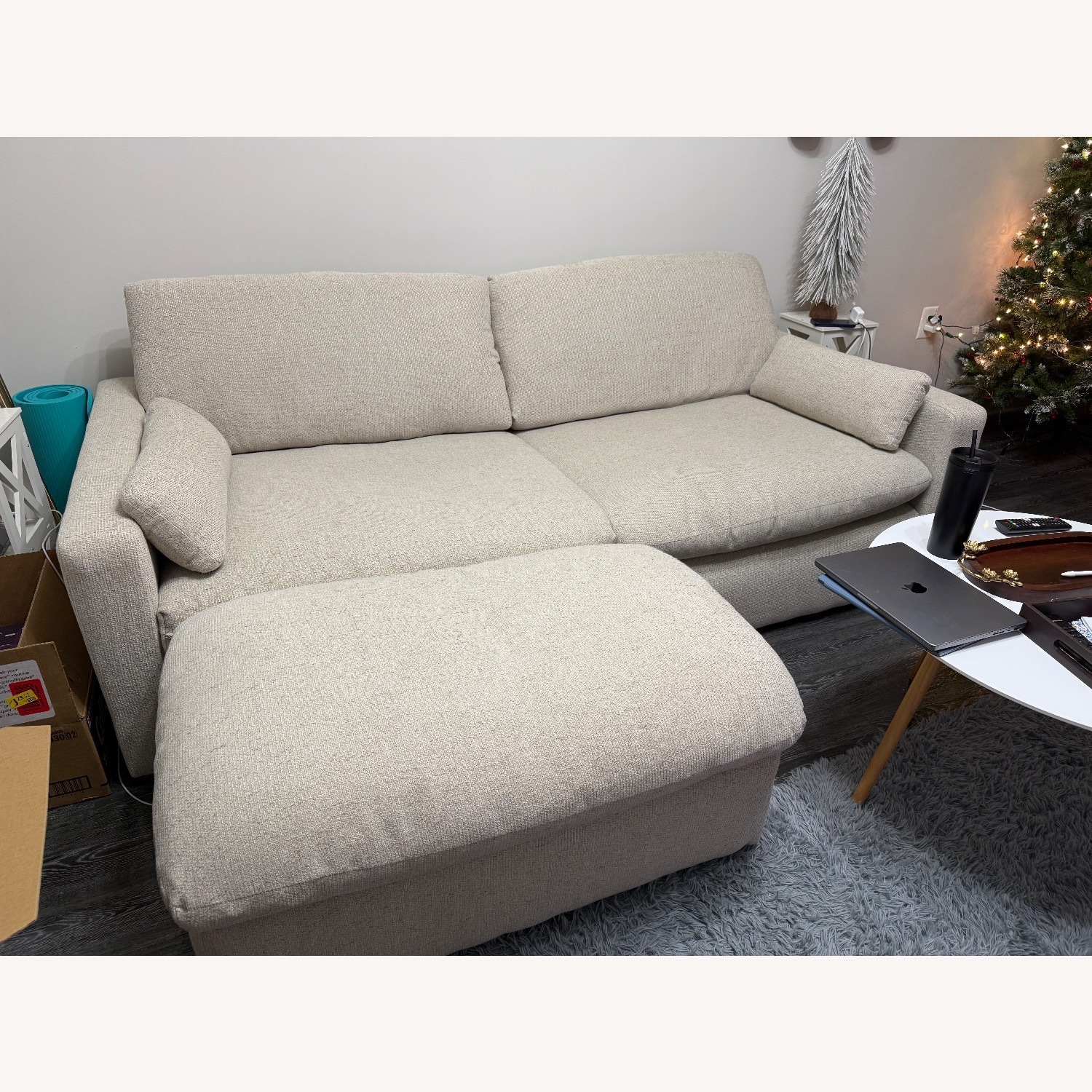 Ashley Furniture Natural Fabric 2 Seater Sofa - image-3