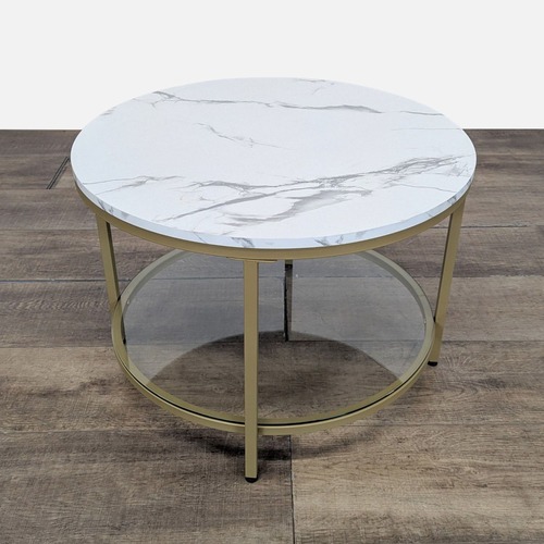 Used Vasagle Two Tier Small Coffee Table with Faux  for sale on AptDeco
