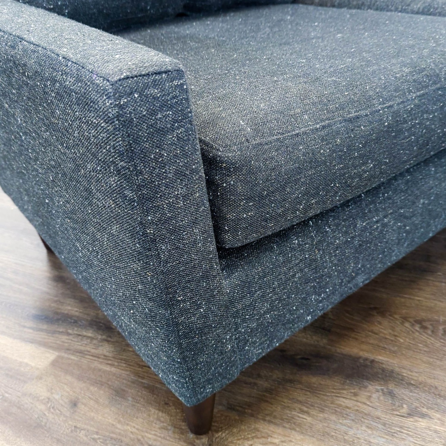 West Elm Blue Fabric 2 Seater Sofa - image-2