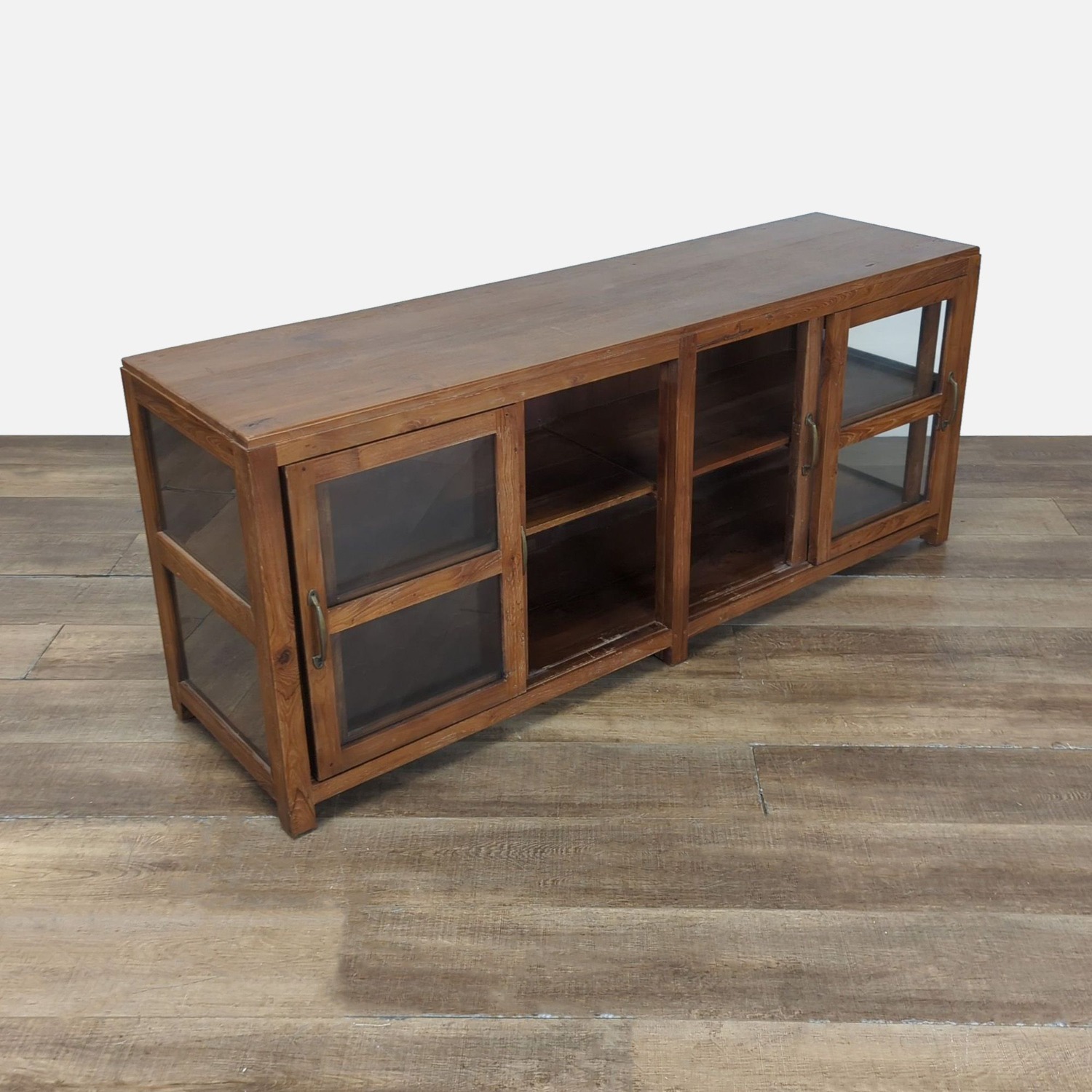 Pottery Barn Menlo Wood and Glass Media Console - image-2