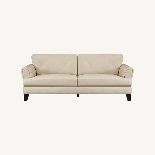 Used Wildon Home Cream Leather 2 Seater Sofa for sale on AptDeco