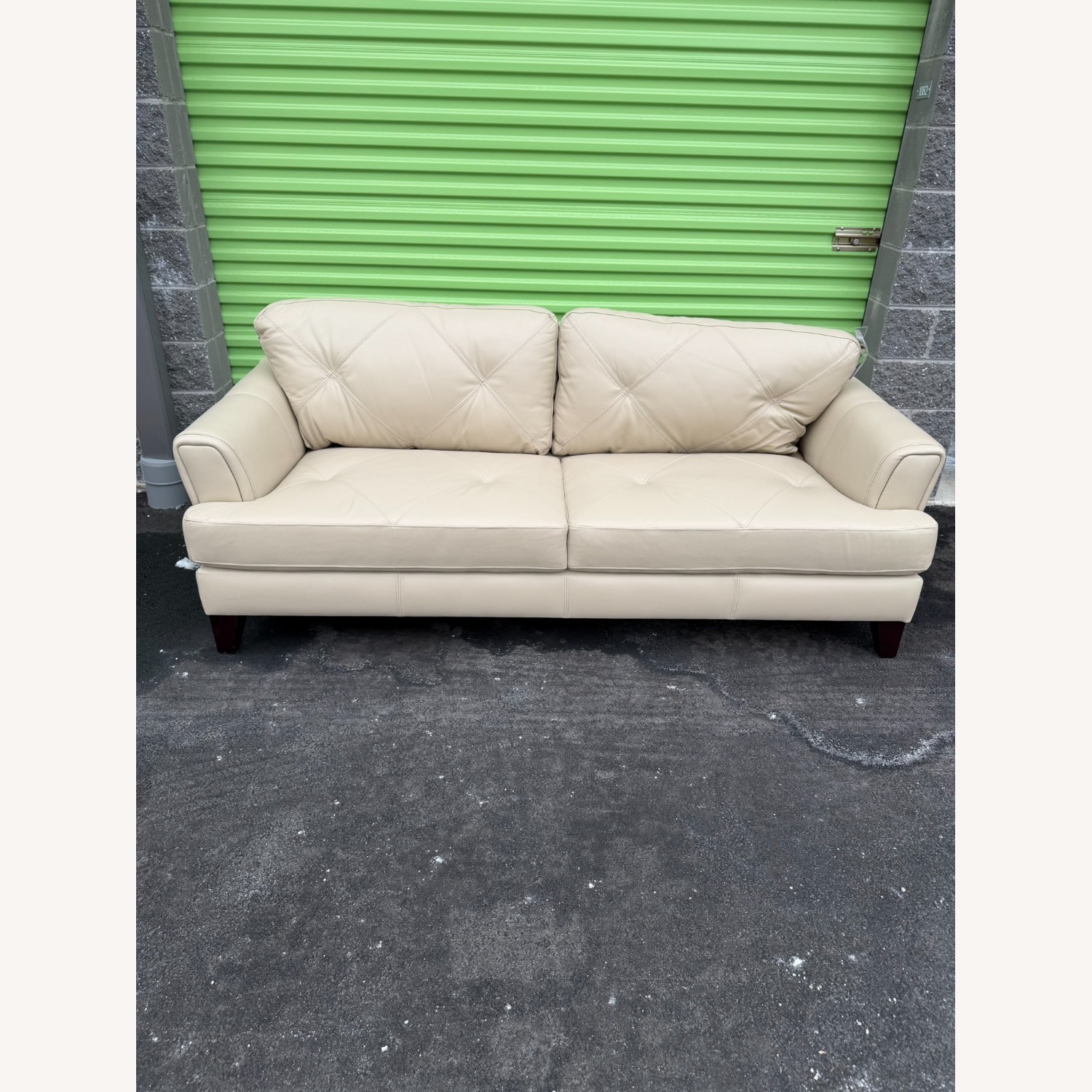 Wildon Home Cream Leather 2 Seater Sofa - image-2