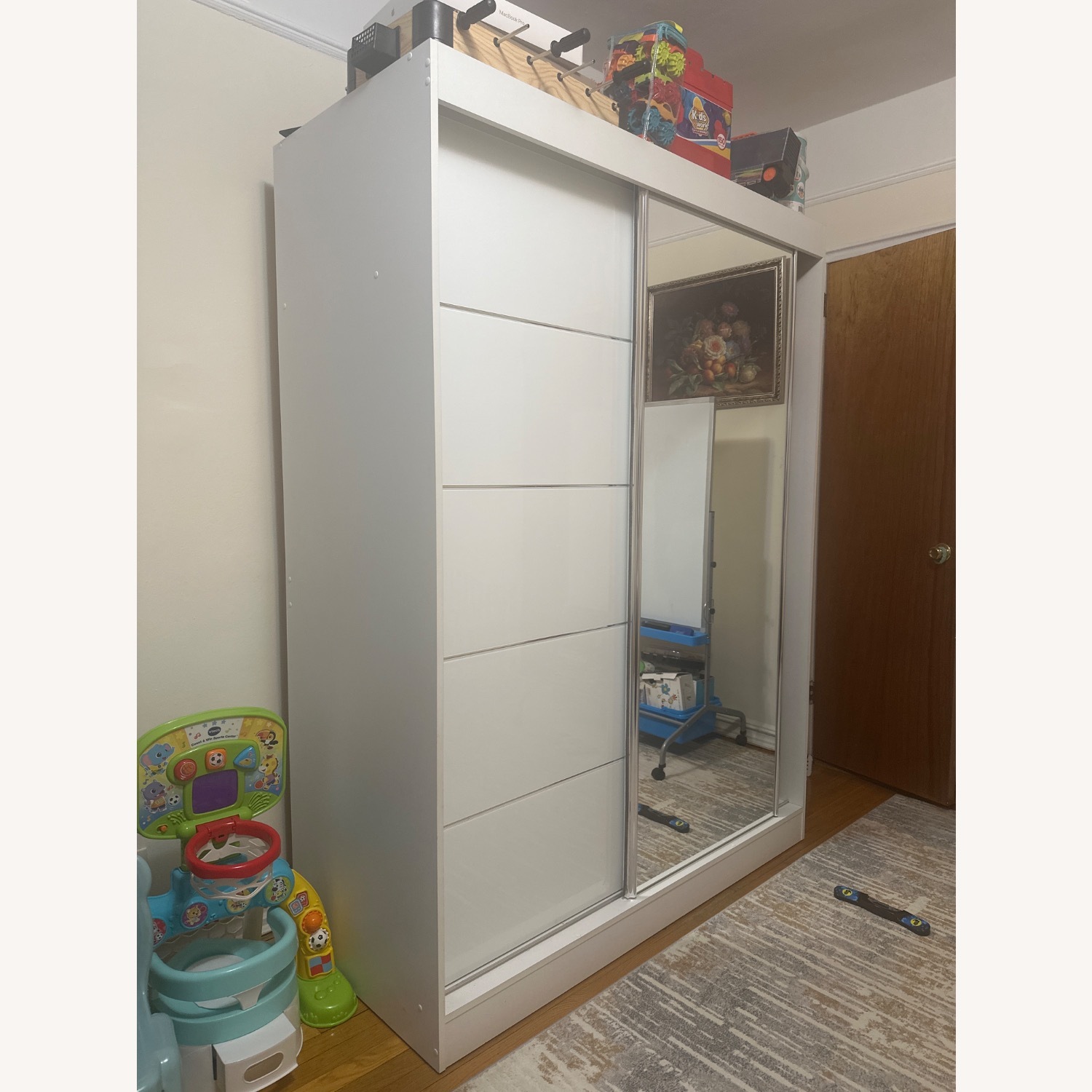 White Armoire with a Mirror - image-2