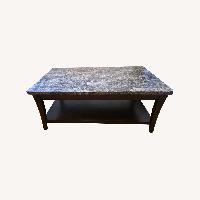 Raymour & Flanigan Dark Brown Gen Marble Coffee Table