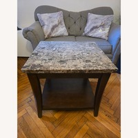 Raymour & Flanigan Dark Brown Marble Side Tables