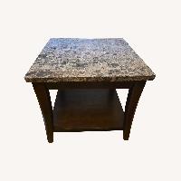 Raymour & Flanigan Dark Brown Marble Side Tables