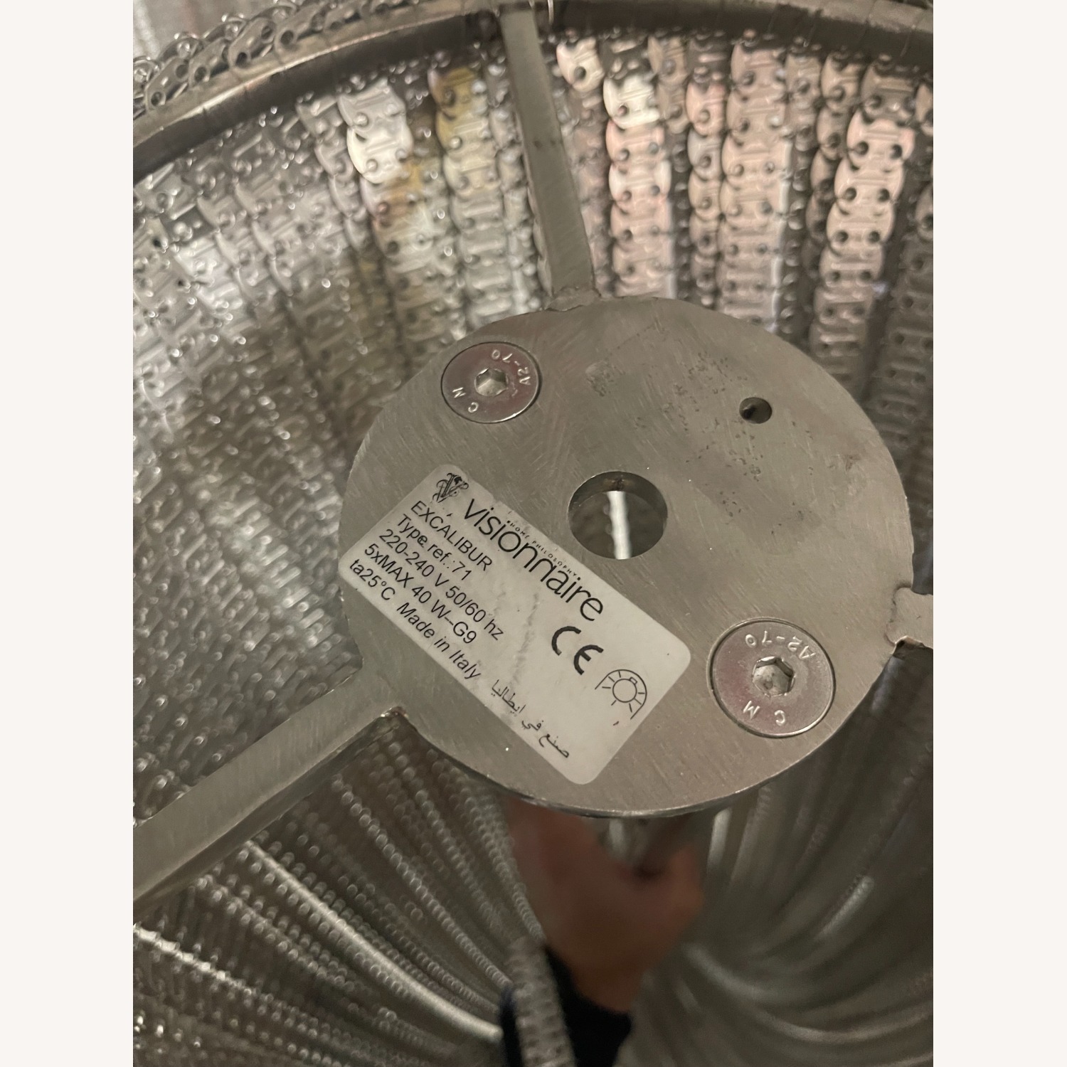 Vintage/Antique Silver Metal Floor Lamp - image-3