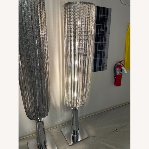 Used Vintage/Antique Silver Metal Floor Lamp for sale on AptDeco