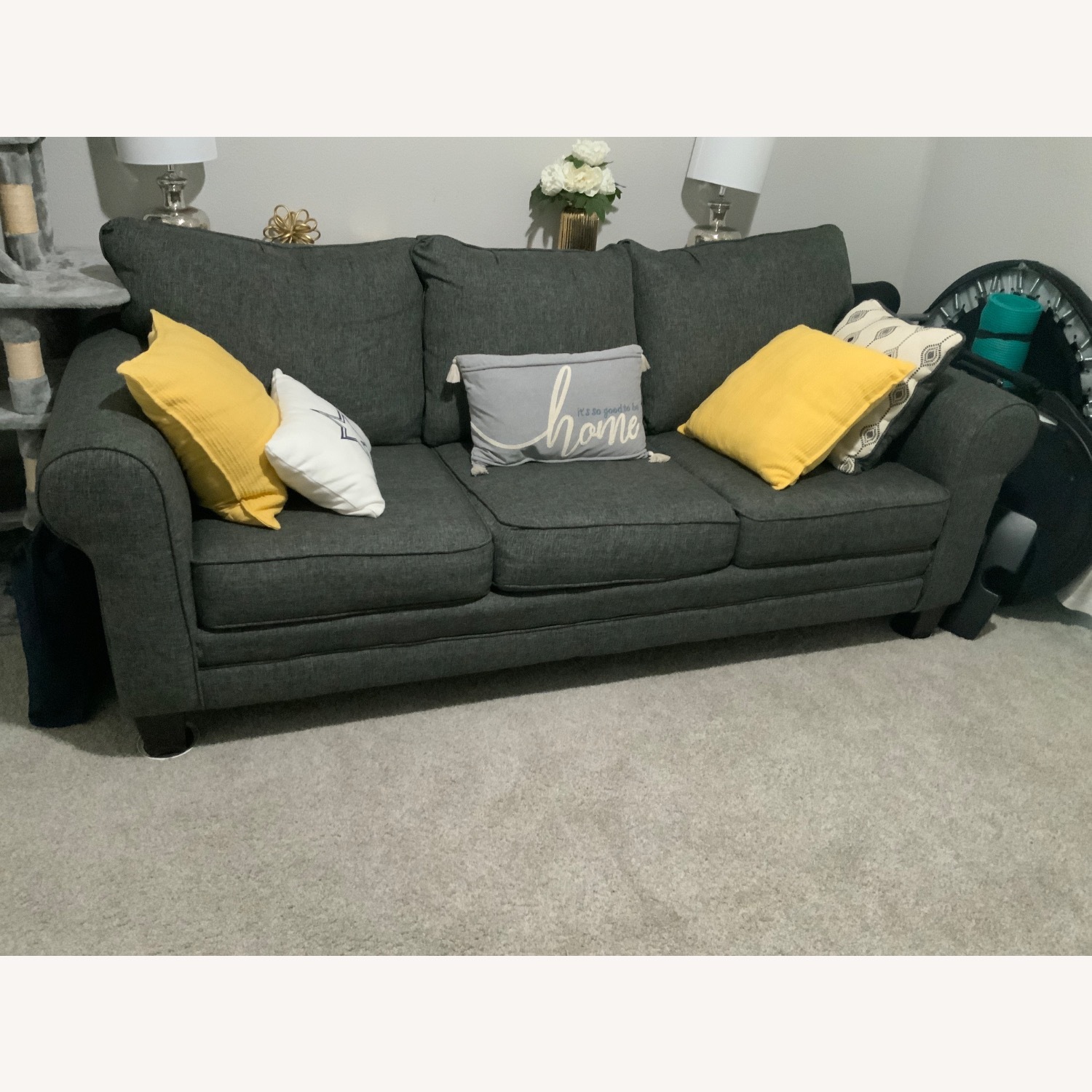  Gray Fabric Sleeper Sofa - image-1