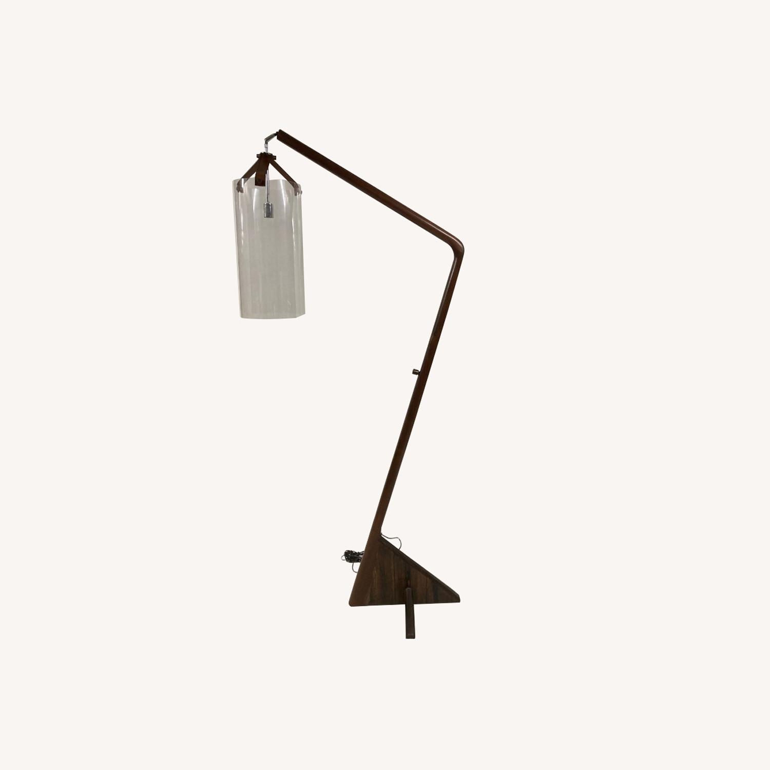 Black Walnut Curve Floor Lamp - image-0