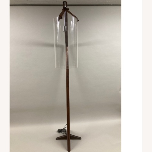 Used Black Walnut Curve Floor Lamp  for sale on AptDeco