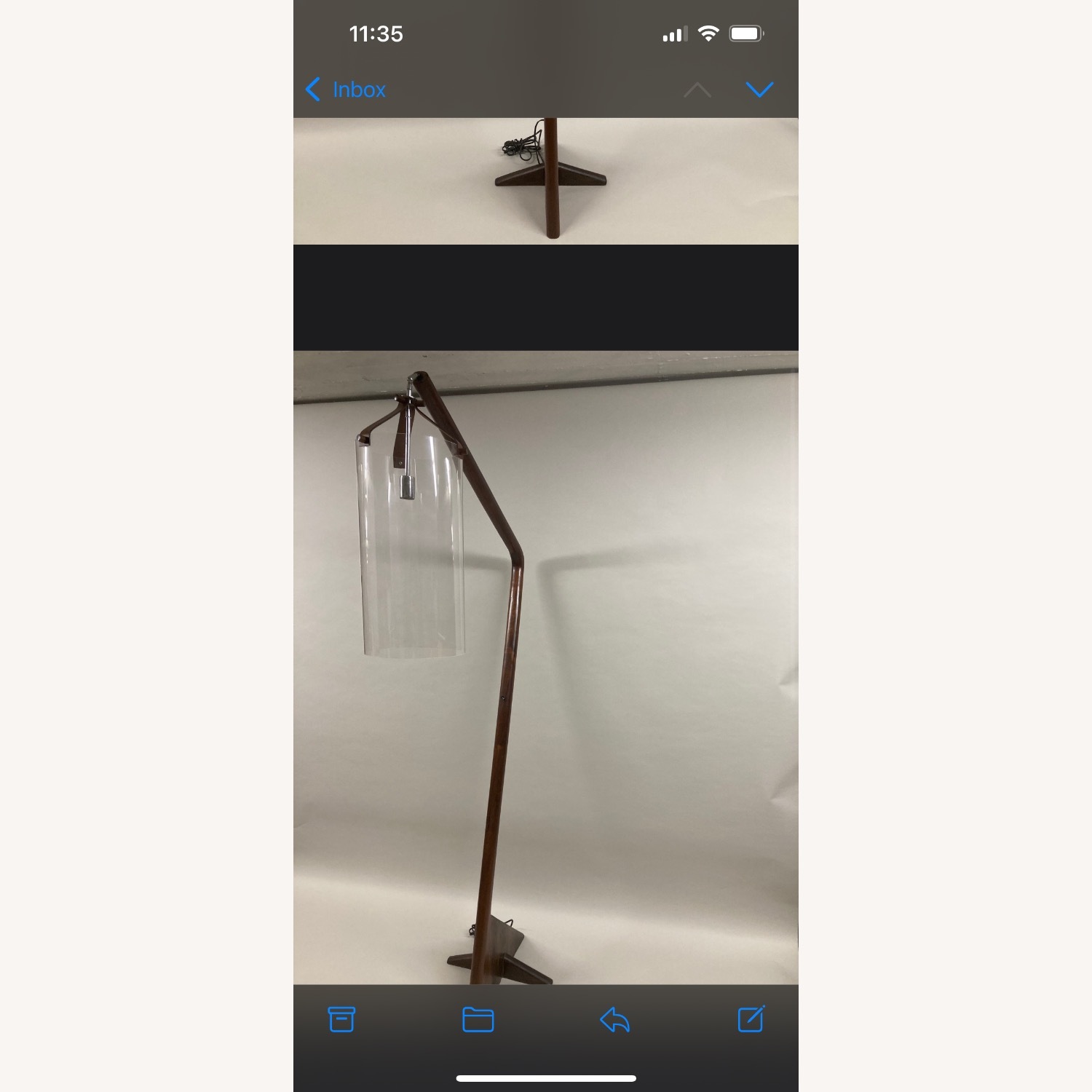 Black Walnut Curve Floor Lamp - image-2