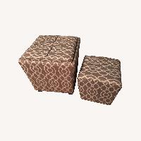 Light Gray Fabric Ottoman