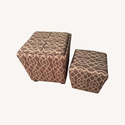 Used Light Gray Fabric Ottoman for sale on AptDeco