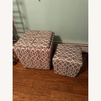 Light Gray Fabric Ottoman