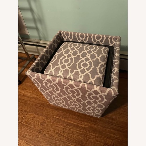 Used Light Gray Fabric Ottoman for sale on AptDeco