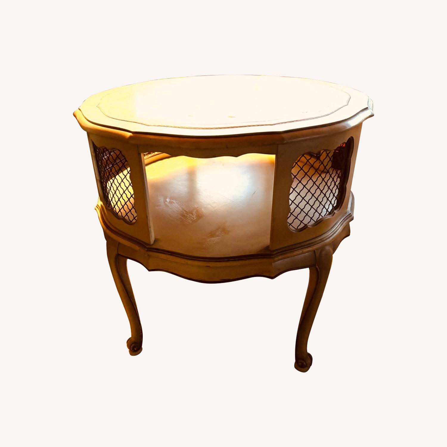 Vintage/Antique Off-White Side Table - image-4