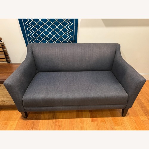 Used Crate & Barrel Blue Fabric 2 Seater Sofa for sale on AptDeco