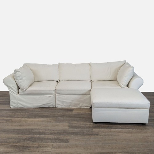 Used Pottery Barn Air Roll Arm Sectional with Chaise for sale on AptDeco