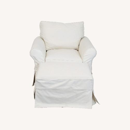 Used Pottery Barn Air Roll Arm Lounge Chair withOttoman for sale on AptDeco
