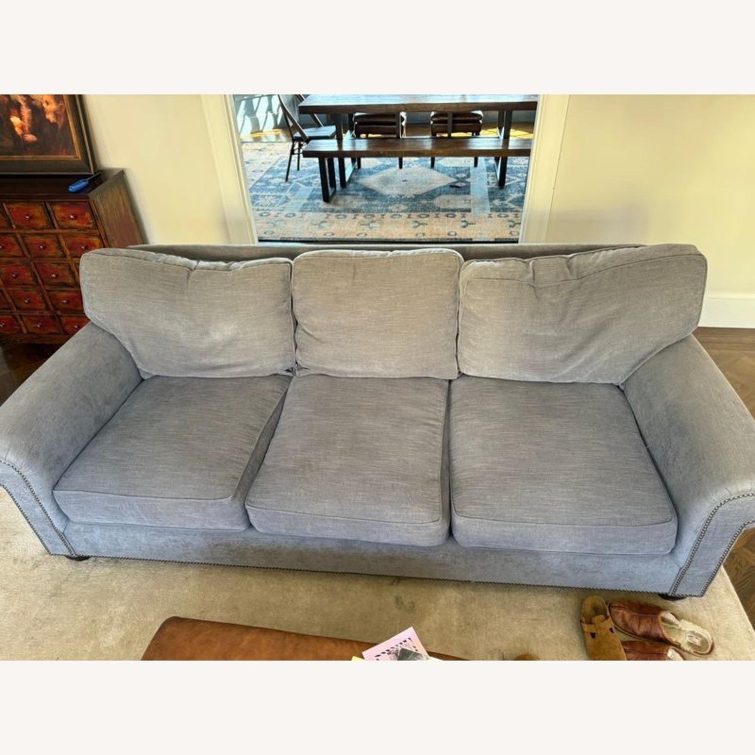 Pottery Barn Transitional Rolled Arm 3-Seat Sofa - image-1