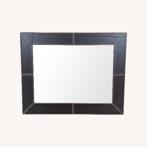 Used Faux Leather Framed Mirror for sale on AptDeco