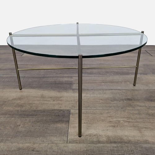 Used Glass Top Coffee Table on Metal Frame	 for sale on AptDeco