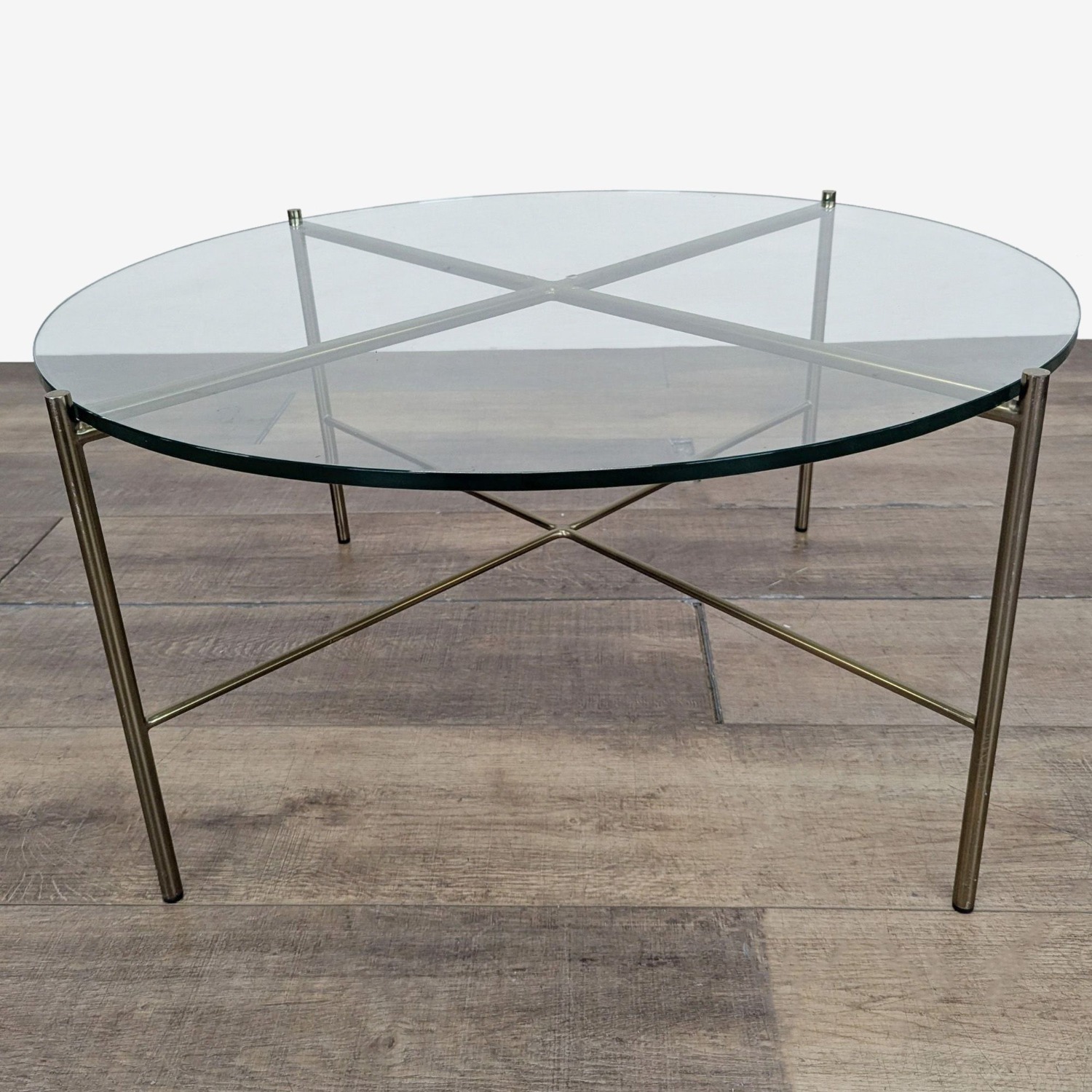 Glass Top Coffee Table on Metal Frame	 - image-2