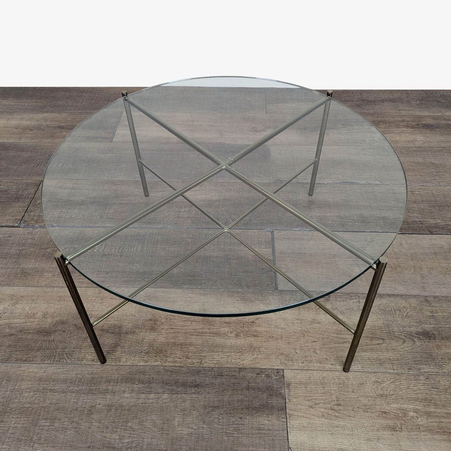 Glass Top Coffee Table on Metal Frame	 - image-1