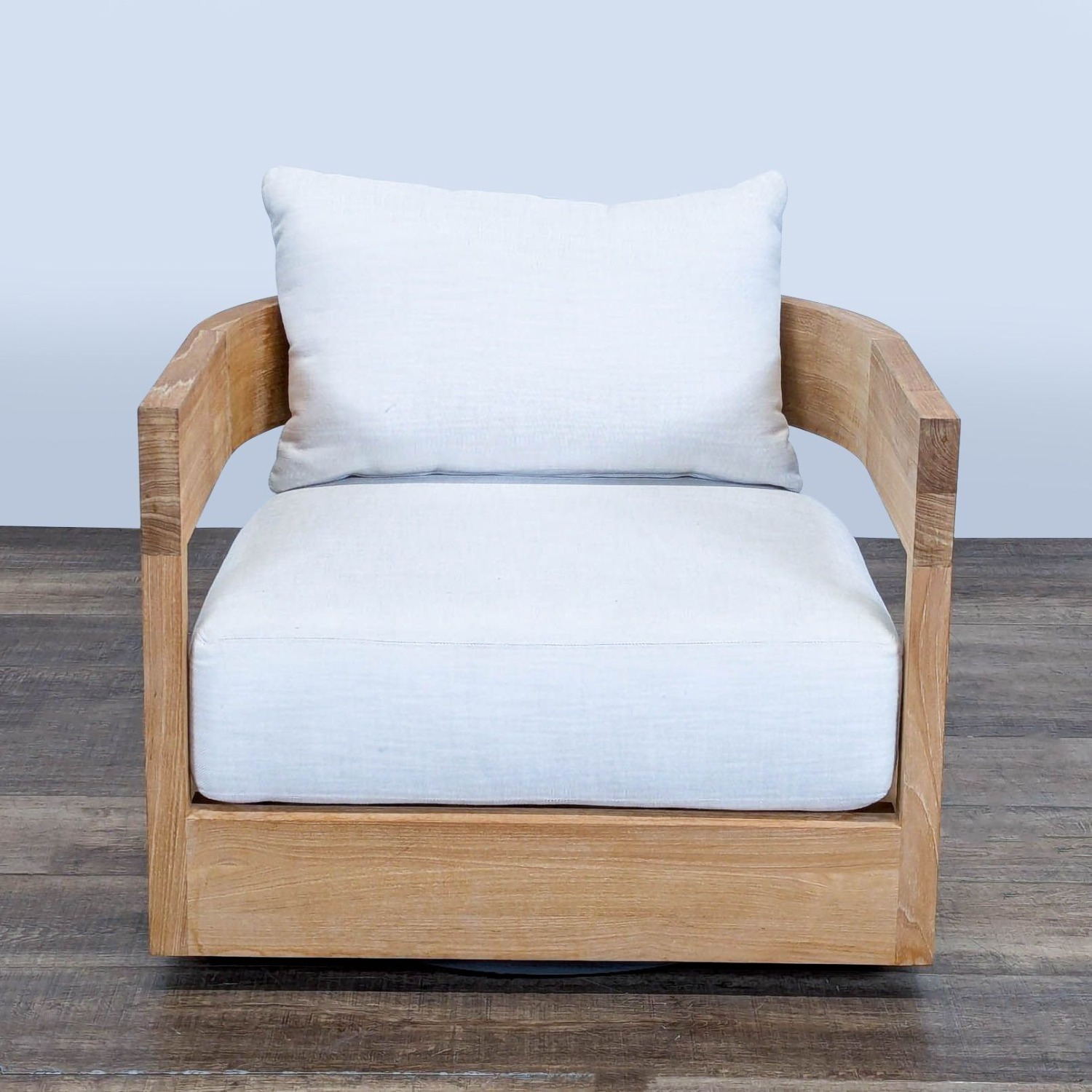 Restoration Hardware Balmain Teak Swivel Chair - image-1