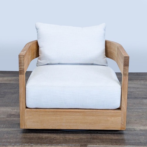 Used Restoration Hardware Balmain Teak Swivel Chair for sale on AptDeco