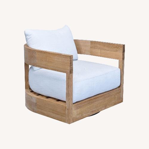 Used Restoration Hardware Balmain Teak Swivel Chair for sale on AptDeco