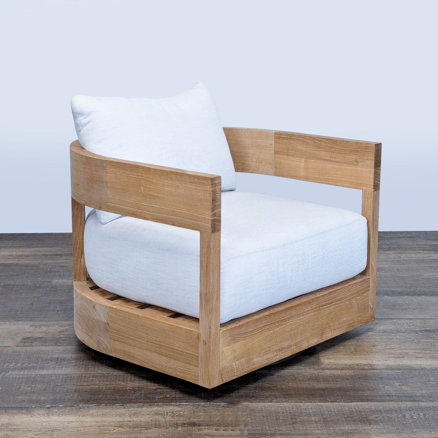 Restoration Hardware Balmain Teak Swivel Chair - image-2