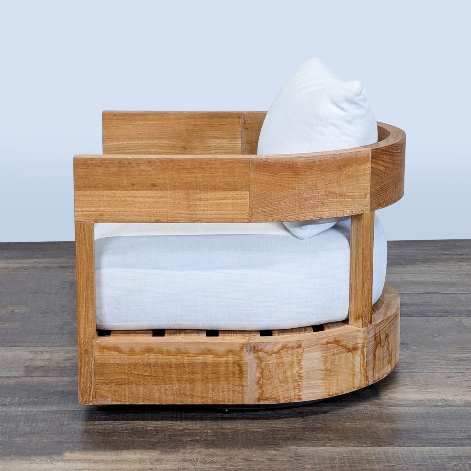 Restoration Hardware Balmain Teak Swivel Chair - image-5