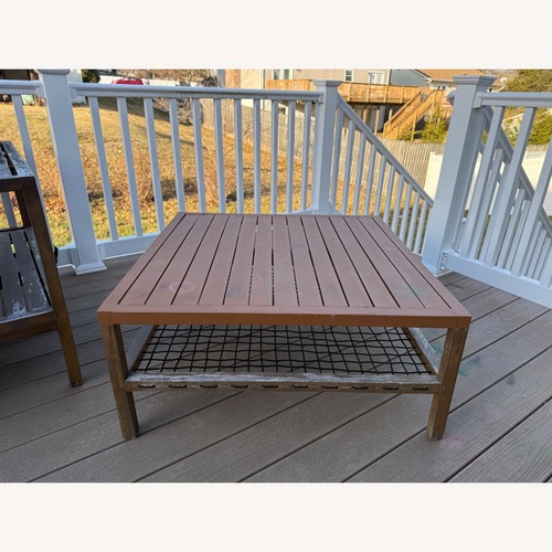 Used Article Callais 35.5" Outdoor Coffee Table - Latte Brown for sale on AptDeco