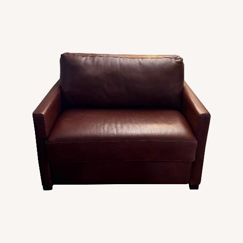 Used Jensen-Lewis Dark Brown Leather Chair and a Half for sale on AptDeco
