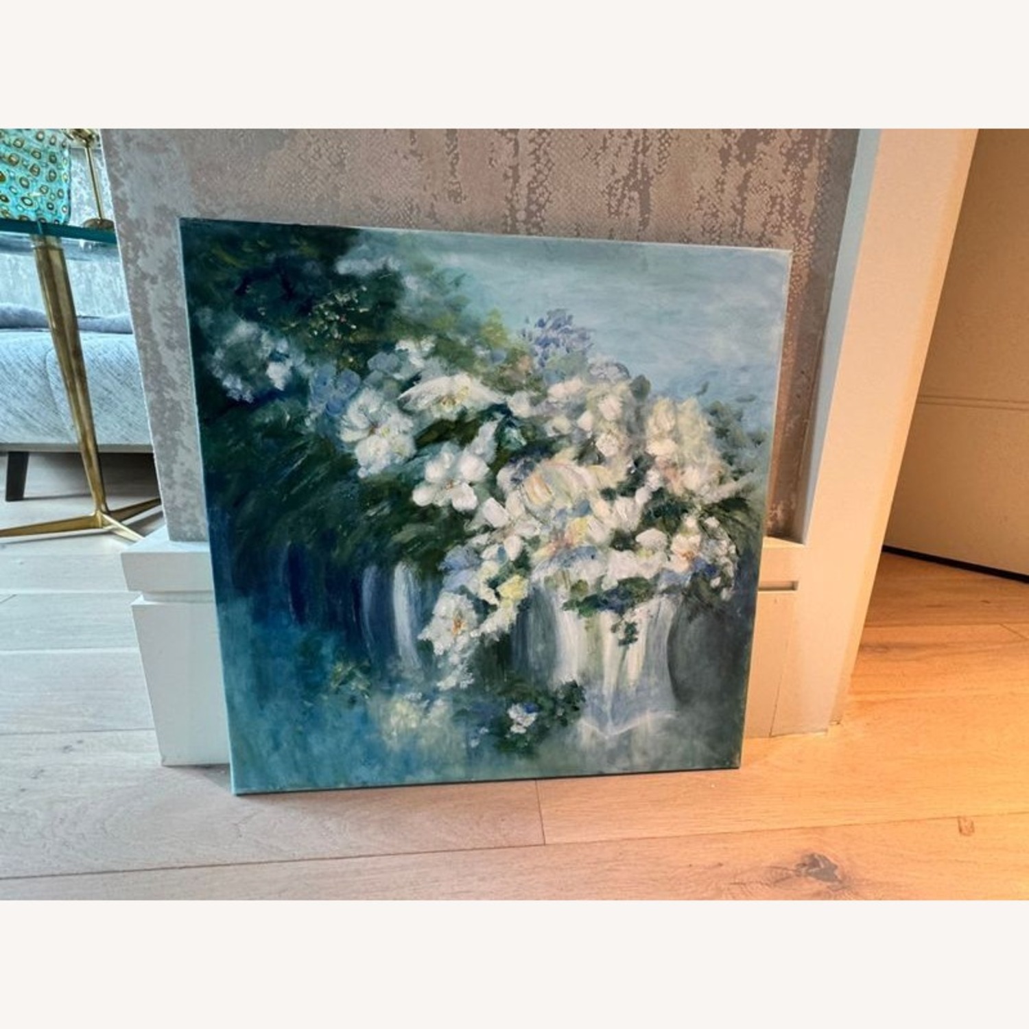 Aase Lind ‚Flowers in Blue & White no 2‚Original - image-1