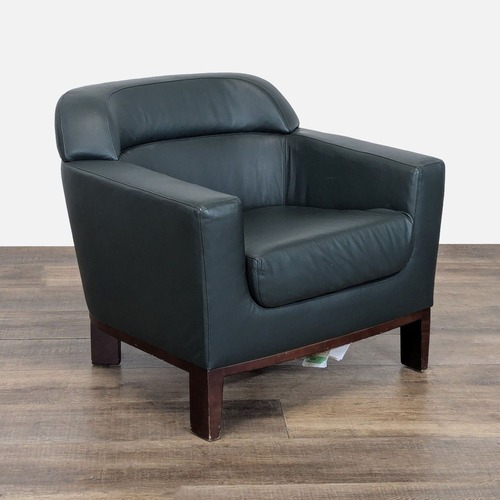Used Bernhardt Transitional Leather Club Chair for sale on AptDeco