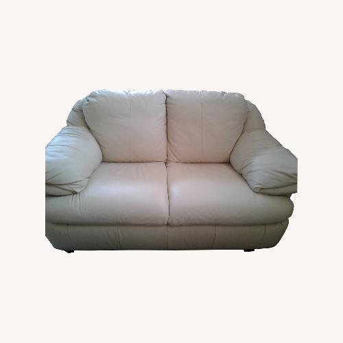 Used Natural Leather Loveseat for sale on AptDeco