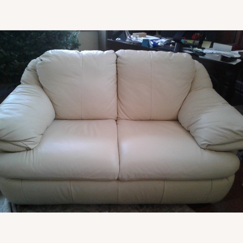 Used Natural Leather Loveseat for sale on AptDeco